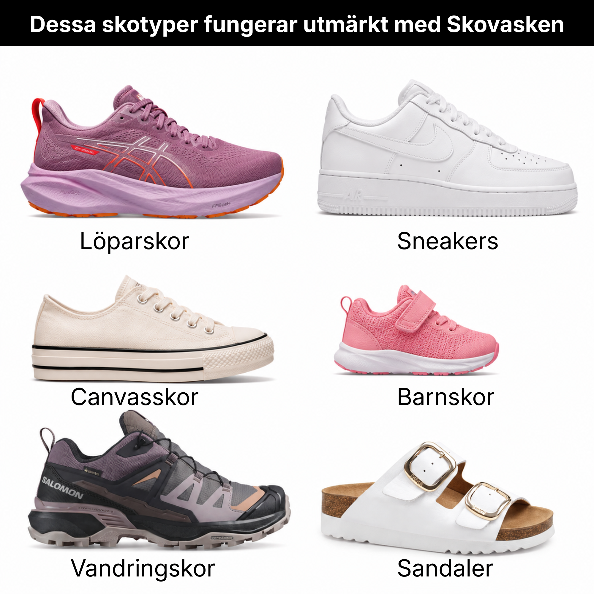 Schone schoenen in slechts 30 minuten – direct uit de wasmachine.