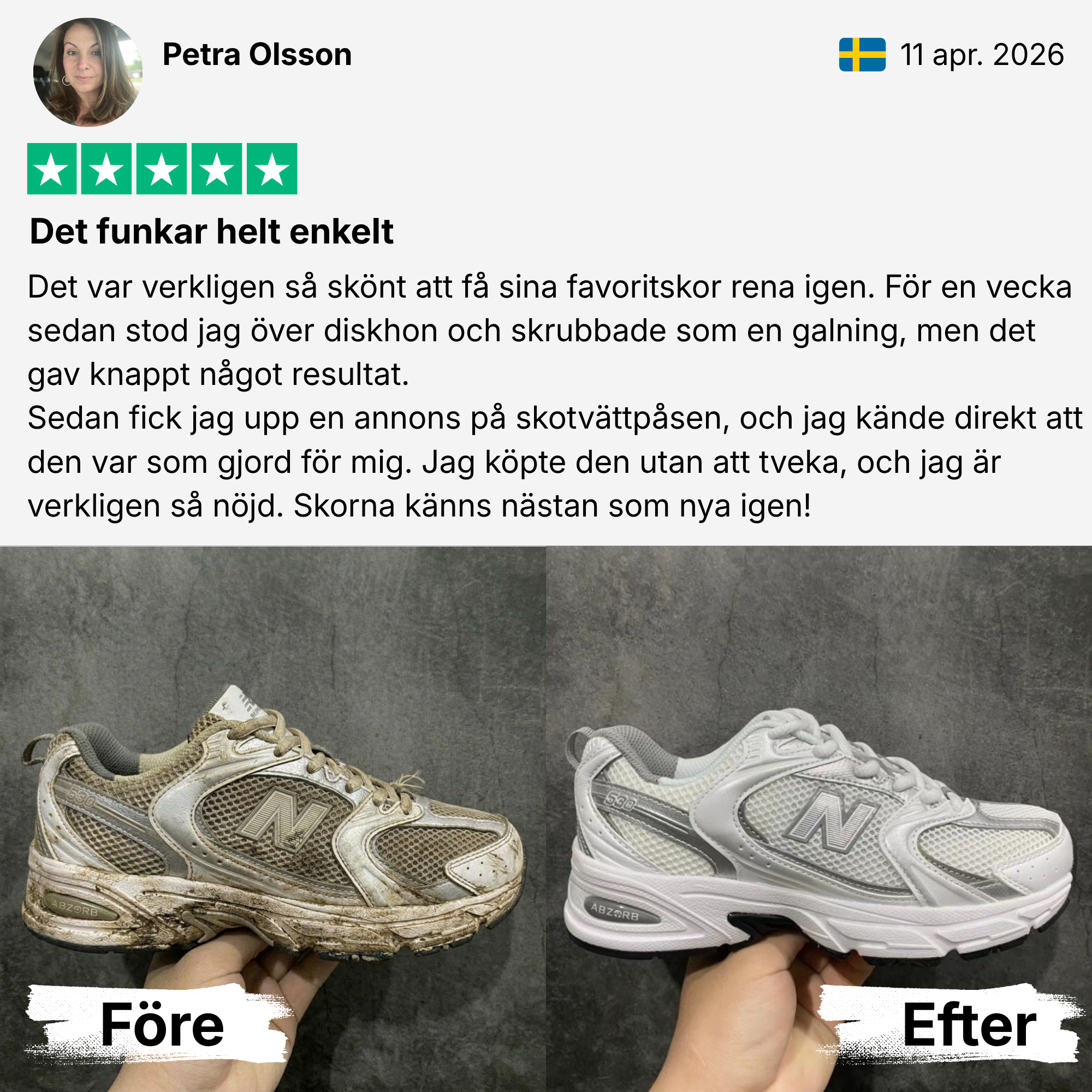 Schone schoenen in slechts 30 minuten – direct uit de wasmachine.